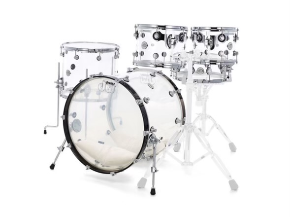 DW 5 - Piece Acrylic Designer Series Drum Kit / Cymbals, Hats Etc All Included